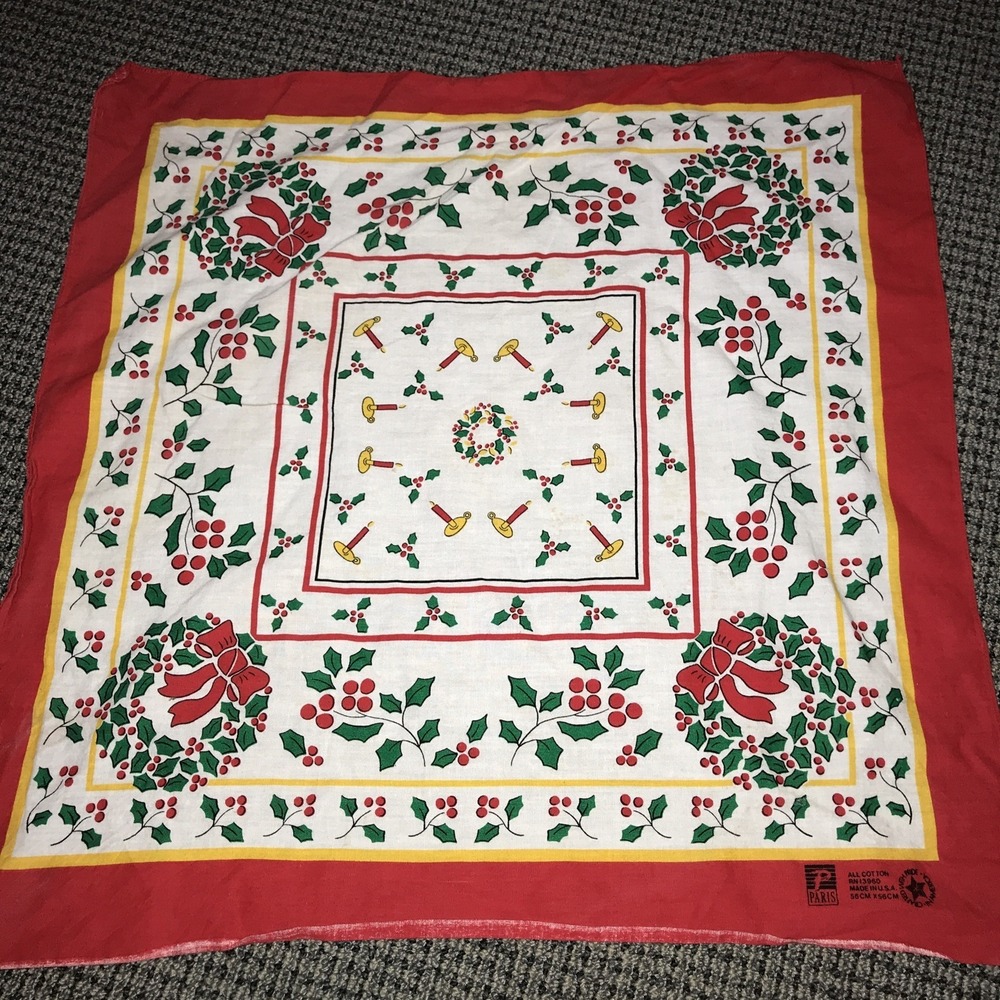 Paris Holiday 21" Scarf Handkerchief 100% Cotton